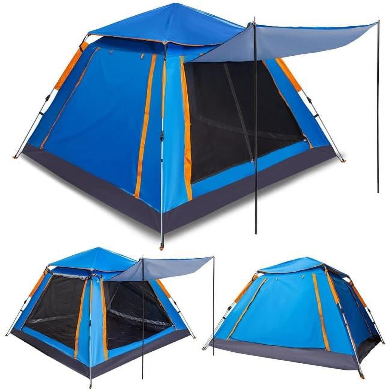 Blue 5-Person Instant Pop-Up Camping Tent with Carry Bag
