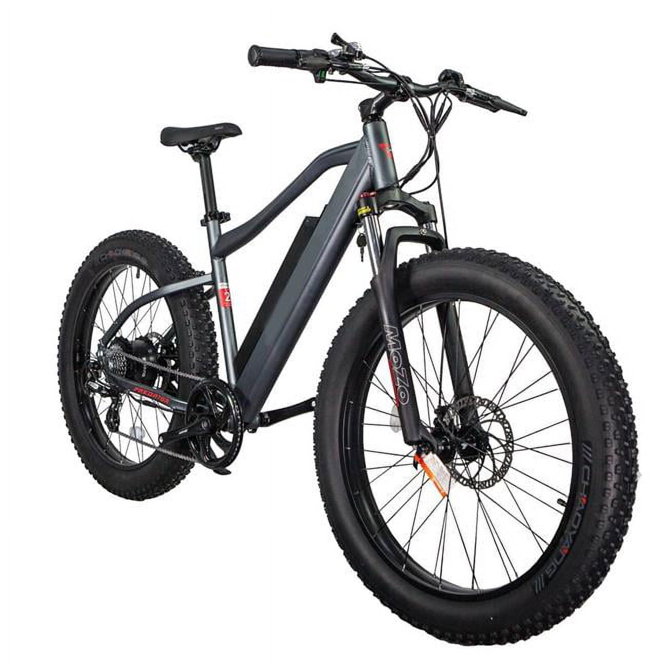 Glarewheel GWEBPRGR Electric Mountain Fat Tire Bike with 40 Mile Range & up to 25mph, Gray
