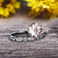 thumbnail image 1 of Glaring Staggering Ring 1.50 Carat Morganite Engagement Ring Solid 10k Rose Gold Round Cut Gemstone Promise Ring Bridal Ring Set, 1 of 5