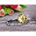 thumbnail image 1 of Glaring Staggering Ring 2 Carat Champagne Diamond Moissanite Engagement Ring Solid 10k Rose Gold 6mm Round Cut Gemstone Promise Ring Bridal Ring Set, 1 of 5