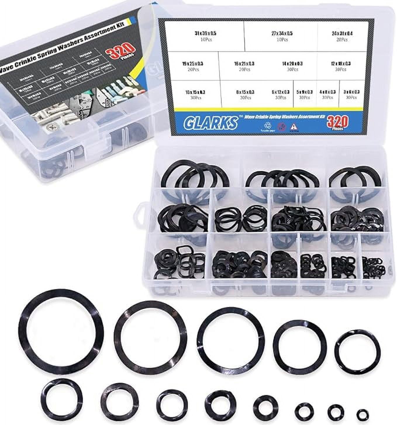 Glarks 320Pcs Carbon Steel Compression Type Wavy Wave Crinkle Spring ...