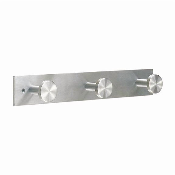 Coat Hook,3 Hooks,16 In W,Satin Aluminum D3SA