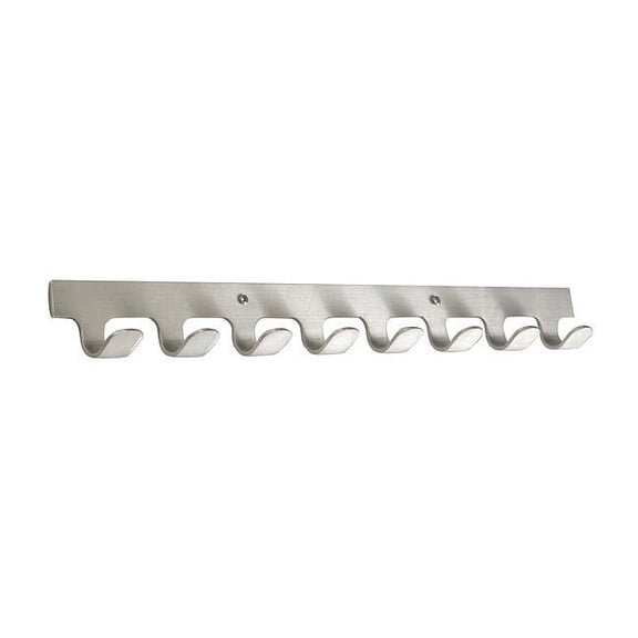 Glaro Coat Hook,12 Hooks,36 In W,Satin Alumin 236SA