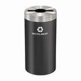 thumbnail image 1 of 23 gal Round Recycling Bin, Open Top, Satin Black/Satin Aluminum, Steel, 1 Openings, 1 of 1