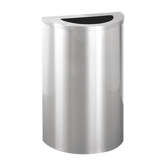 Glaro Trash Can,Half Round,14 gal.,Silver 1891-SA-SA