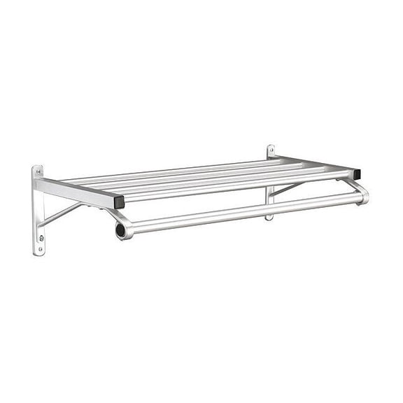 Glaro Coat Rack,1 Shelf,24 In W,Satin Aluminum 501-24SA