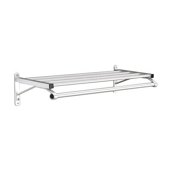 Glaro Coat Rack,1 Shelf,36 In W,Satin Aluminum 501-36SA