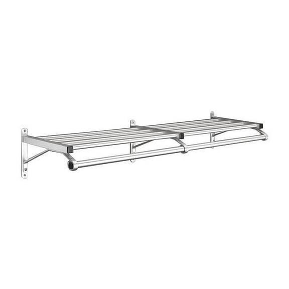 Glaro Coat Rack,1 Shelf,48 In W,Satin Aluminum 501-48SA