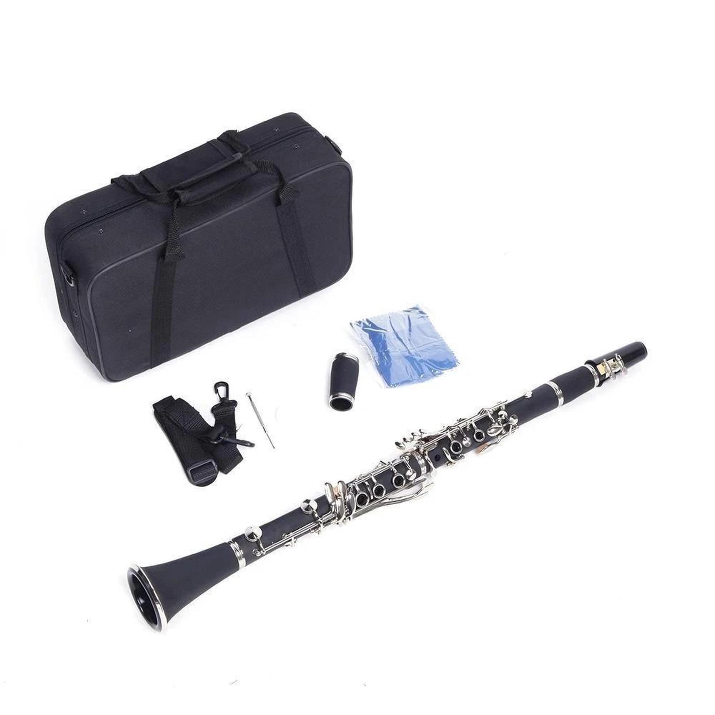 Glarry 17 Key Bakelite Nickel-plated Black Student Bb Clarinet ...