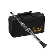 Glarry 17 Keys Flat B Clarinet with Case Mouthpieces for Beginner, Black
