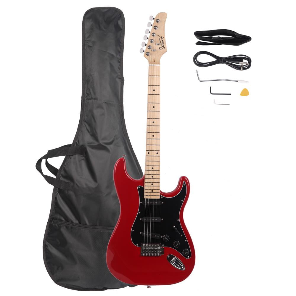 Glarry 22 Frets 6-Sting Basswood Electric Guitar w/ Bag for Adult,Red