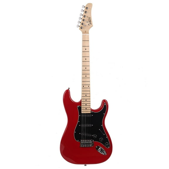 Glarry 22 Frets Basswood Beginner Electric Guitar for Beginners, Red