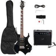 Glarry 37" Adult Electric Guitar Kit w/ Amp Bag Strap Accessories for Beginner, Black