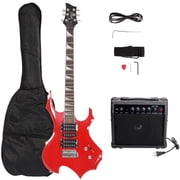 Glarry 37 Right-Hand Electronic Guitar with Amp for Beginner, Starter, Red
