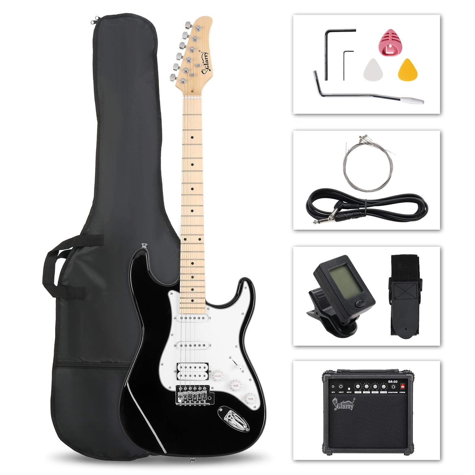 Glarry 39 Inch Full-size Electric Guitar Starter Kit for Adults ...