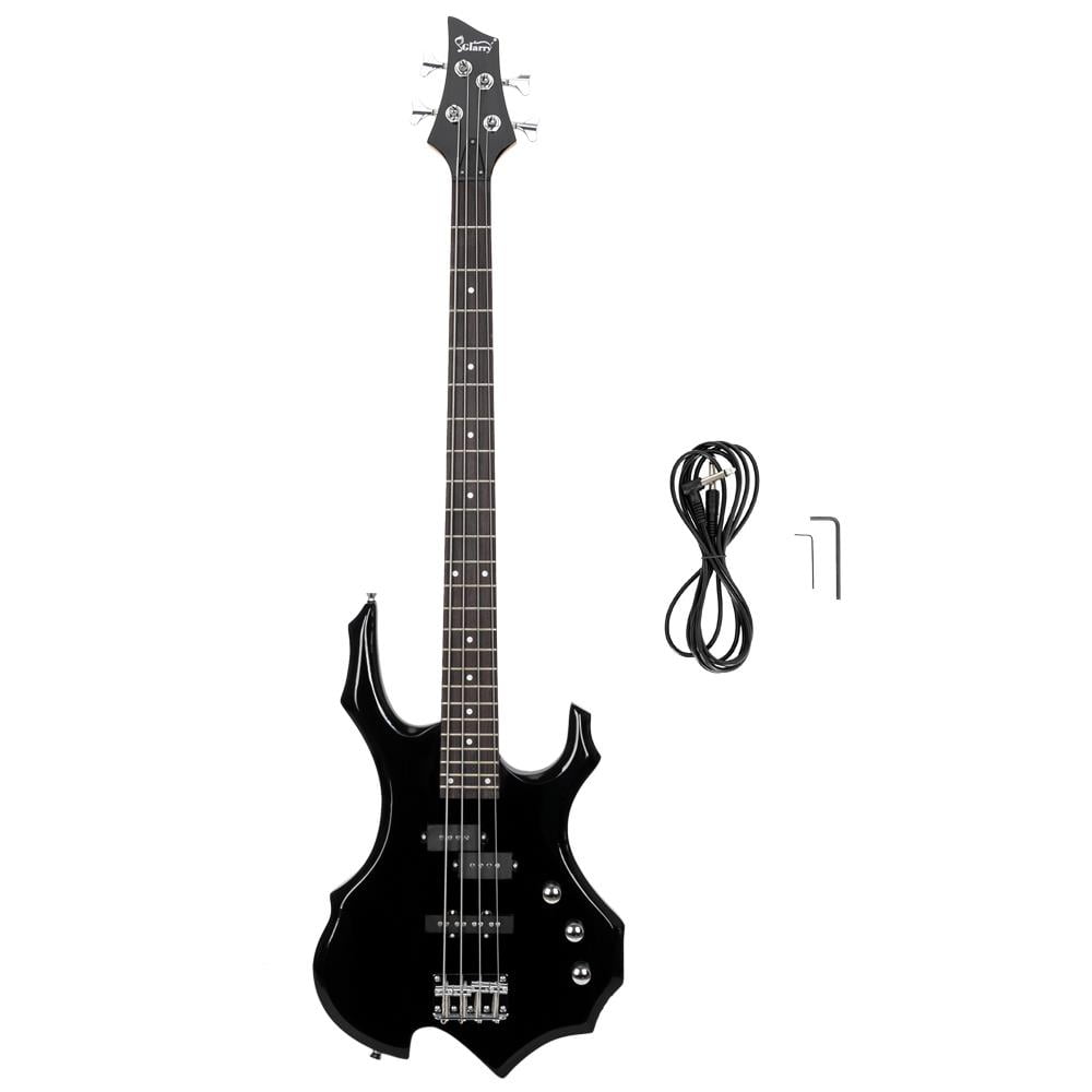 Glarry 4-String Adult Electric Bass Guitar Kit with Guitar Bag for Students Black