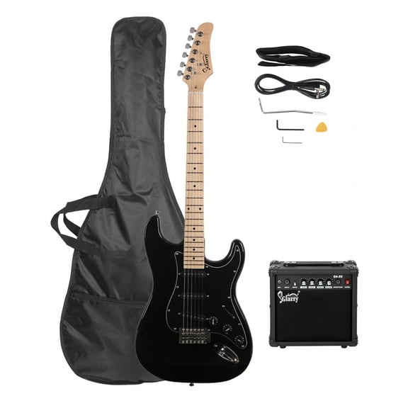 Glarry 40" Beginner 6 Stings 22 Fret Electric Guitar with 20W Amp and More,Black