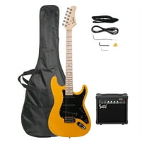 Glarry 40" Beginner 6 Stings 22 Fret Electric Guitar with 20W Amp and More,Orange