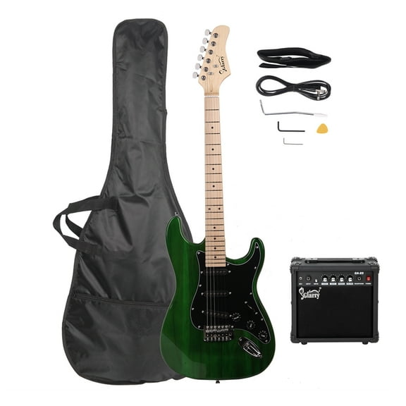 Glarry 40" Beginner 6 Stings Electric Guitar w/ 20W Amp and More,Green