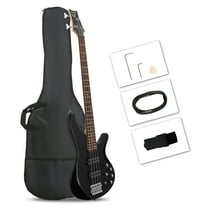 Glarry 44 Inch GIB Electric Bass Guitar 4 String, H-H Pickup, Laurel Wood Fingerboard with Bag, Black