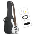 thumbnail image 1 of Glarry 6 Strings GIB Electric Bass Guitar with H-H Pickup and Laurel Wood Fingerboard, 40inch Electric Bass Guitar with with Bag and Strap, Amp Wire, Wrench Tool and Plectrum, White, 1 of 9