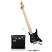 Glarry 6 Strings Right Hand Electric Guitar Package for Beginner,White