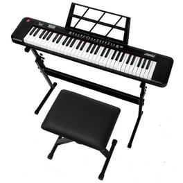 Casio LKS250BK Kit de piano portable à 61 touches éclairées avec support et  banc de qualité supérieure - Compact, léger et facilement portable - USB  vers port micro B - Noir 