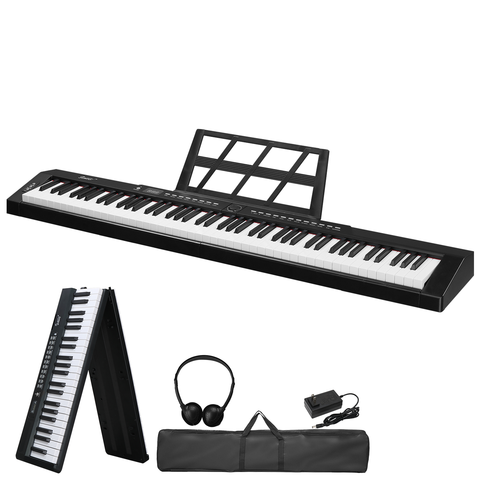 Teclado de piano digital Glarry de 88 teclas con Bluetooth, piano eléctrico plegable, para principiantes, niños y adultos