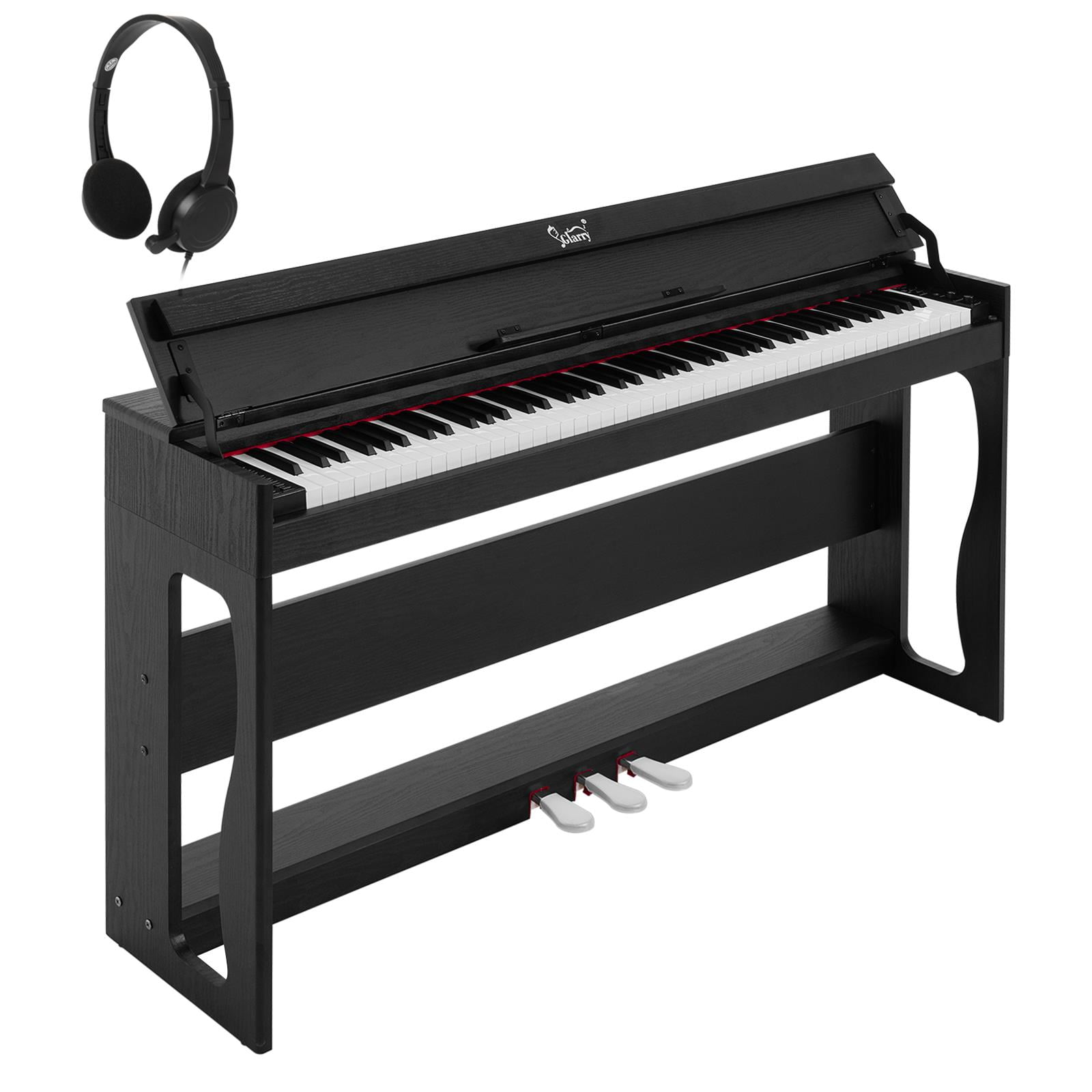 Glarry 88 Key Home Digital Piano Standard Action Vertical Type Keyboards with Furniture Stand