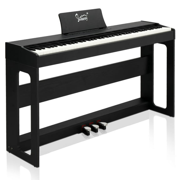 Glarry 88 Keys Full Weighted Keyboards Digital Piano with Furniture Stand, Black