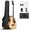 thumbnail image 1 of Glarry Acoustic Electric Bass Guitar, Full Size 4 String w/ 4-Band Equalizer, Padded Gig Bag, Brown, 1 of 7