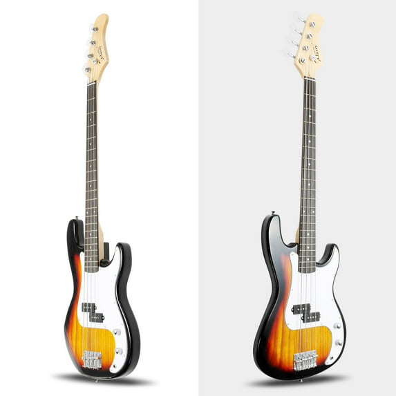 Glarry Adult 4-Strings Electric Bass Guitar with Accessories for Beginner, Sunset