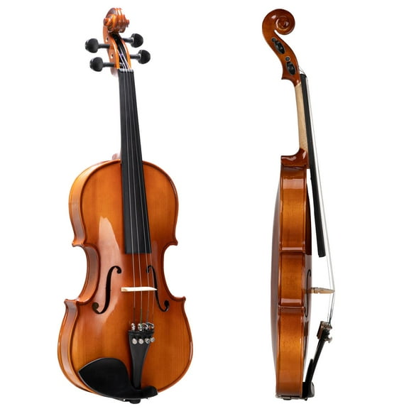 Glarry Beginner Violin Kit w/Case, 3 In 1 Digital Metronome Tuner Tone Generator, Natural Varnish