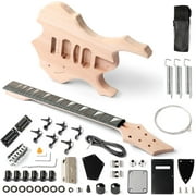Glarry DIY Electric Guitar Kit, 6 Strings Guitar Kit with Mahogany Wood Body Maple Neck for Beginner, All Components Included Build Your Own Guitar (Burning Fire)