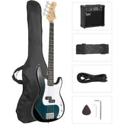Glarry Fretted 4-String Solid Body Bass Guitars Dark Blue