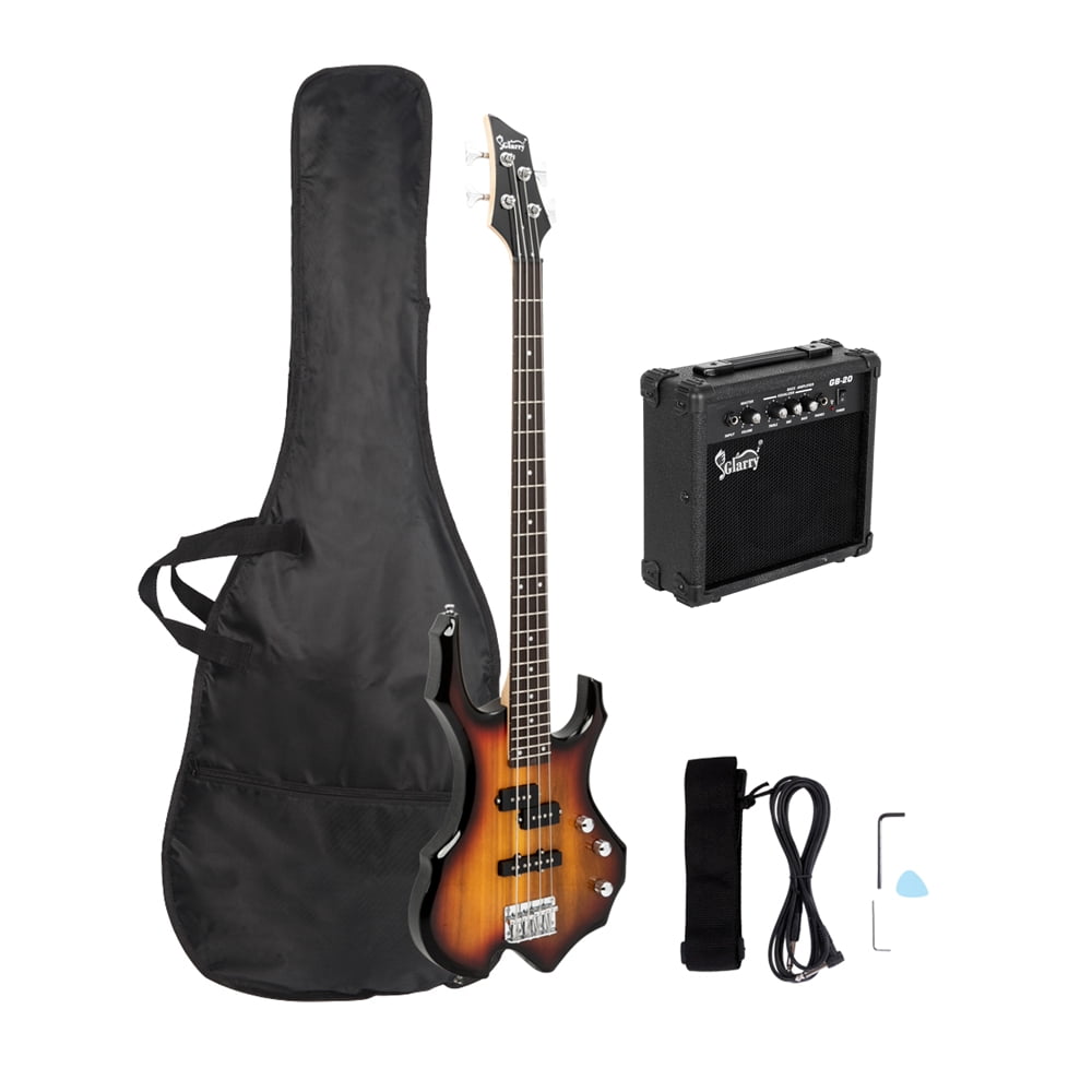 Glarry Full Size 4String Beginners Electric Bass Guitar w/ Amplifier