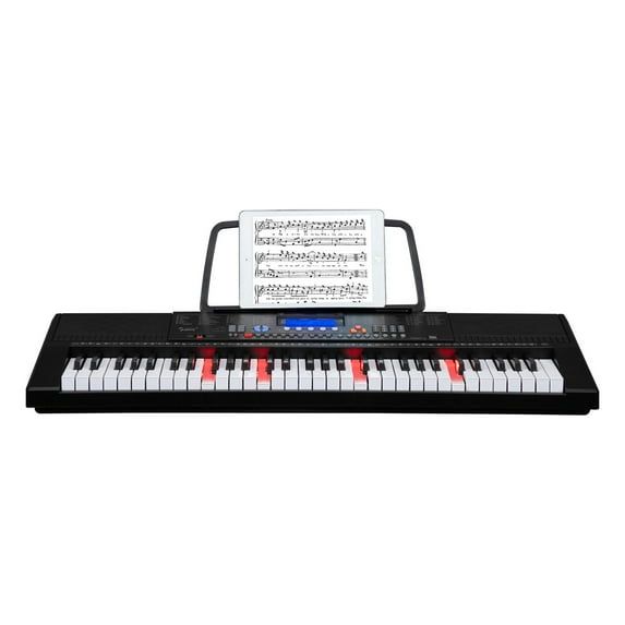 Glarry Full Size 61 Lighted Keys Keyboard Piano for Beginners