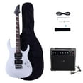 thumbnail image 1 of Glarry Full Size Beginner Electric Guitar with Amplifier, Guitar Bag, White, 1 of 7