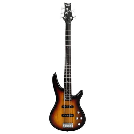 Glarry GIB Electric 5 String Bass Guitar Full Size Bag Strap Pick Connector Wrench Tool