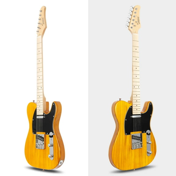 Glarry GTL Adult 6 Steel String Electric Guitar,Yellow