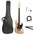 thumbnail image 1 of Glarry Gjazz 5 Strings Electric Bass Guitar with Bag and Strap, Pick, Connector and Wrench Tool (Full Size, Burlywood）, 1 of 8