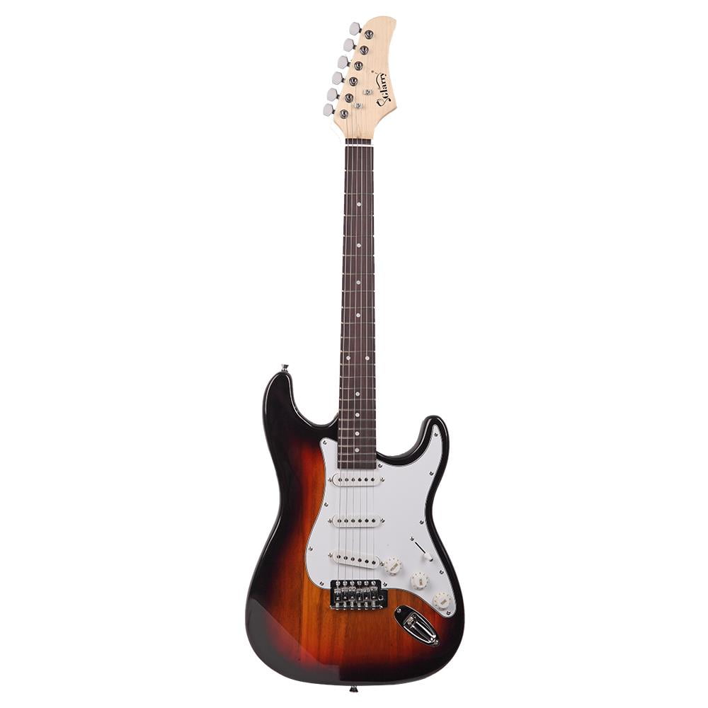 Glarry Rosewood Fingerboard 22 Frets Electric Guitar with Bag for Beginner, Brown