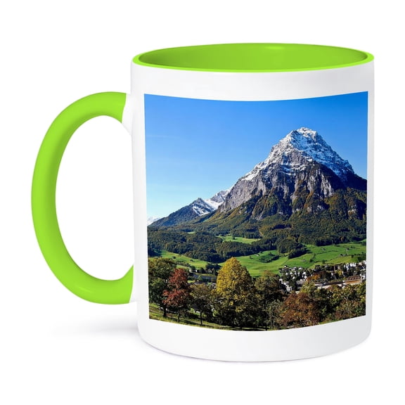 3dRose, Glarus Alps, Switzerland, 11oz Two-Tone Green Mug