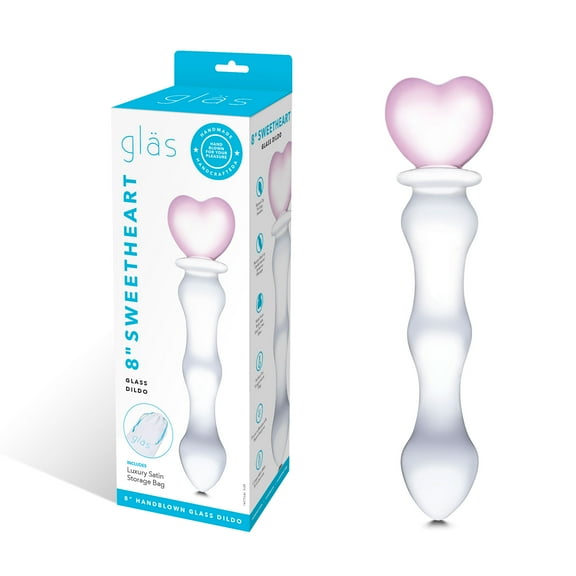 Glas Sweetheart 8" Glass Dildo, Pink