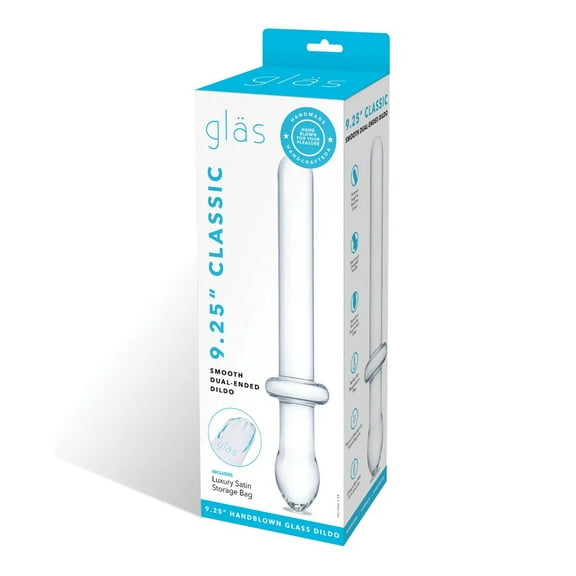 Glas 9.25 Classic Smooth Dual Ended Dildo - Clear