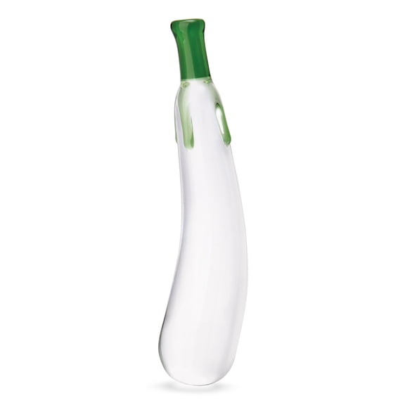 Glas Eggplant Ecstasy 7.2" Glass Dildo, Green