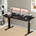 thumbnail image 1 of GlasFlength Ergonomic Standing Desk, Height Adjustable Electric Computer Desk with Control Panel & Headphone Hook, Modern Gaming Desk for Home Office, Height 28.7''-48'', Black/55Inches, 1 of 6