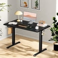thumbnail image 1 of GlasFlength Ergonomic Standing Desk, Height Adjustable Electric Computer Desk with Control Panel & Headphone Hook, Modern Gaming Desk for Home Office, Height 28.7''-48'', Black/40Inches, 1 of 6