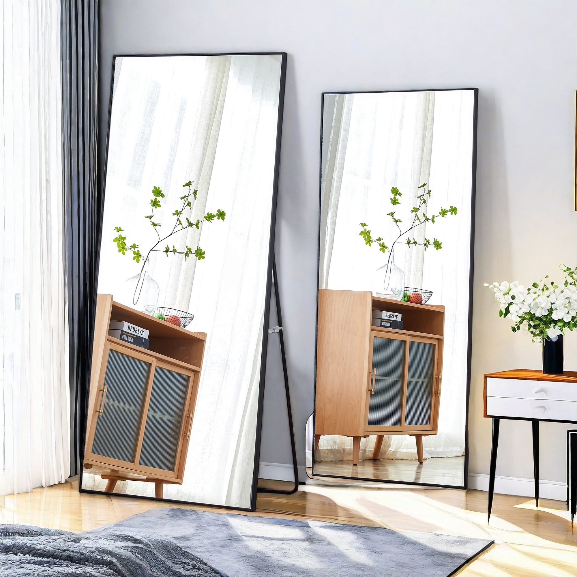 GlasFlength Full Length Mirror with Stand, 59"*16" Floor Mirror Free