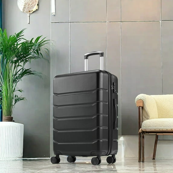 GlasFlength Hardside Suitcases with Spinner Wheels, 28 inch Expandable Luggage with TSA Lock, Durable ABS Shell and Ample Internal Space for Travelers, Black